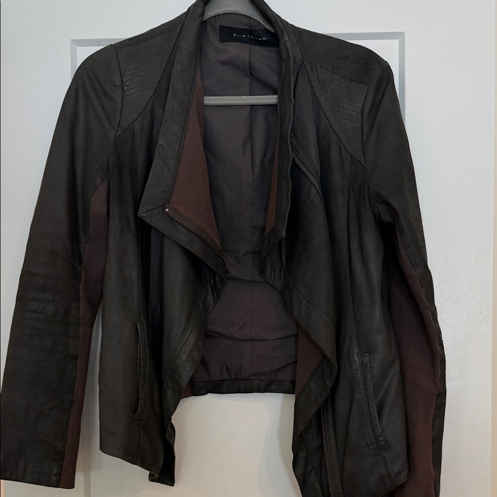 Elie Tahari black Leather Jacket